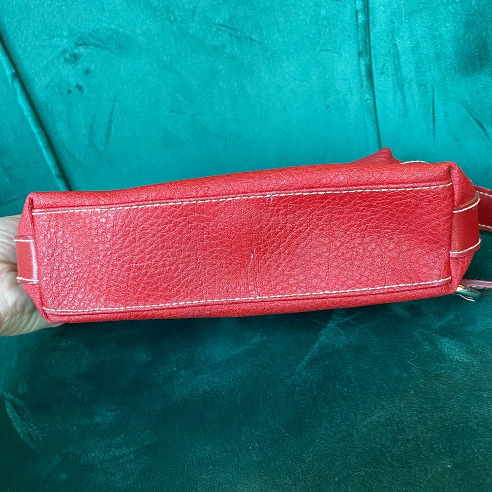 90s ESPRIT red faux leather crossbody bag - Picture 6 of 7